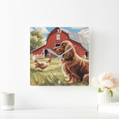 ファーミヤードウォールクロック スクエア壁時計 (ホーム)