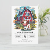 ファーミヤードカウウォーター誕生日 招待状 (スタンド正面)