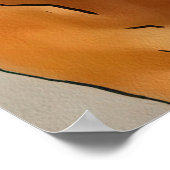 ファーミヤードチキンポートレートブラック輪郭アート ポスター (角)