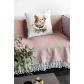 ファーミヤードチャーム：水彩チキンアート クッション