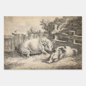 ファーミヤード動物(農村動物)の選択 ラッピングペーパーシート (正面3)