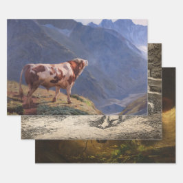 ファーミヤード動物（農村動物）の選択 ラッピングペーパーシート