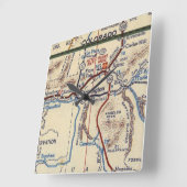 ファーミントン・ニューメキシコのヴィンテージの地図 スクエア壁時計 (傾斜)