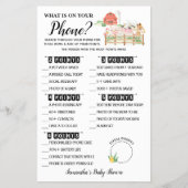 ファームあなたの電話に何が赤ちゃんシャワーゲームカード チラシ (正面)