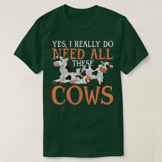 ファームおもしろい動物愛好家牛農家農業牛 Tシャツ (デザイン正面)