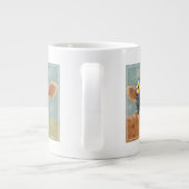 ファームおもしろい – フラワークラウン付き牛 ジャンボコーヒーマグカップ (裏面)