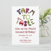 ファームからテーブルへの招待状-ファーマーズマーケットテーマ 招待状 (スタンド正面)