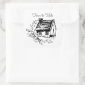 ファームからテーブルへの白黒コテージシール スクエアシール (バッグ)