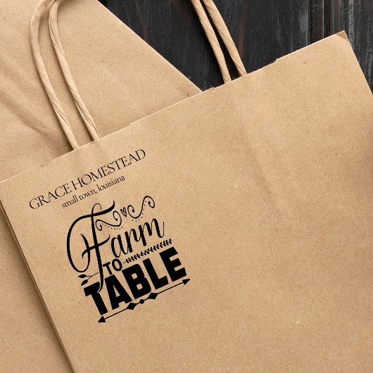 ファームからテーブルへの農家市場スタンド名の追加 ラバースタンプ