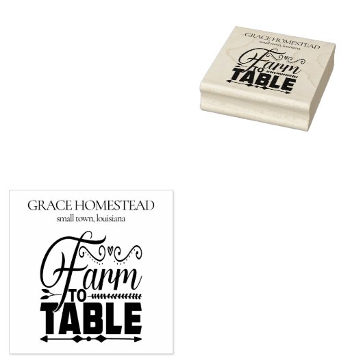 ファームからテーブルへの農家市場スタンド名の追加 ラバースタンプ (押印)