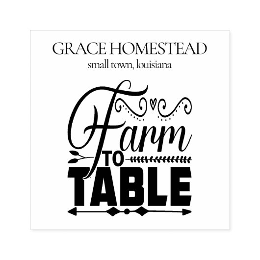 ファームからテーブルへの農家市場スタンド名の追加 ラバースタンプ (インプリント)