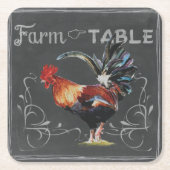 ファームからテーブルへの鶏 スクエアペーパーコースター (正面)