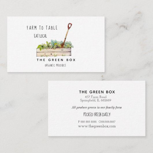 ファームからテーブルへオーガニックのファーム名刺 名刺 (正面/裏面)