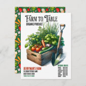 ファームからテーブルへオーガニックビジネスポストカードの作成 ポストカード (正面/裏面)