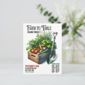 ファームからテーブルへオーガニックビジネスポストカードの作成 ポストカード (スタンド正面)