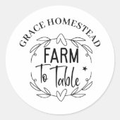 ファームからテーブルへ名前の追加農家市場製品 ラウンドシール (正面)