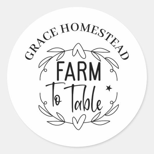 ファームからテーブルへ名前の追加農家市場製品 ラウンドシール (正面)