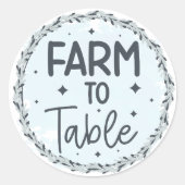 ファームからテーブルへ名前の追加農家市場製品 ラウンドシール (正面)