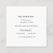 ファームからテーブルフオーガニックァーム スクエア名刺 (裏面)