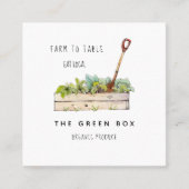 ファームからテーブルフオーガニックァーム スクエア名刺 (正面)