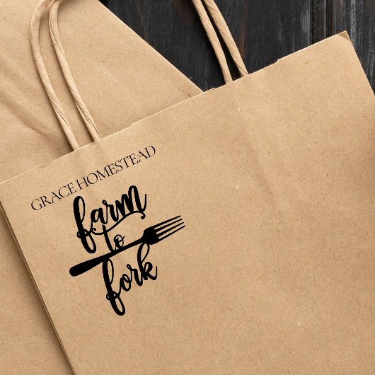 ファームからフォークへの農家市場の名前の追加 ラバースタンプ