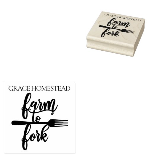 ファームからフォークへの農家市場の名前の追加 ラバースタンプ (押印)