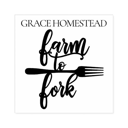 ファームからフォークへの農家市場の名前の追加 ラバースタンプ (インプリント)