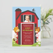 ファームでのお誕生日会の招待 招待状 (スタンド正面)