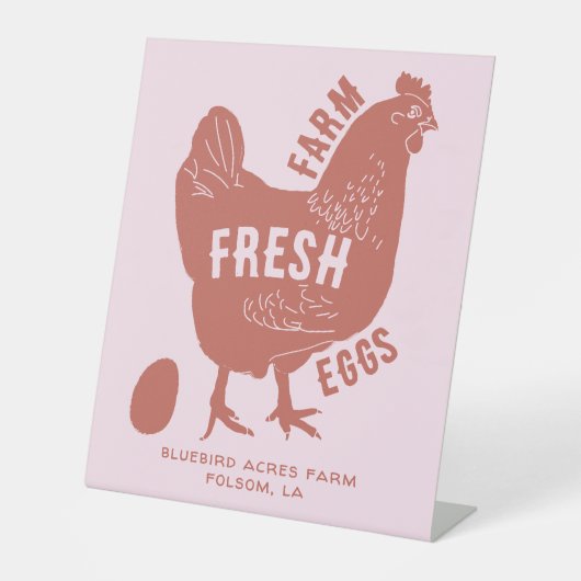 ファームのファーム名を持つ生卵 台座サイン (正面)