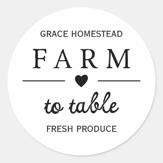 ファームのフレッシュシンプル農家の追加の名前の市場製品 ラウンドシール (正面)