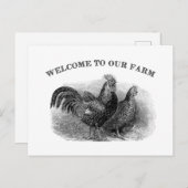 ファームのヴィンテージ鶏と鶏肉へようこそ ポストカード (正面/裏面)