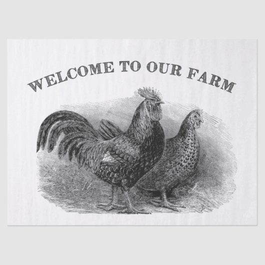ファームのヴィンテージ鶏のティッシュへようこそ 薄葉紙 (正面)