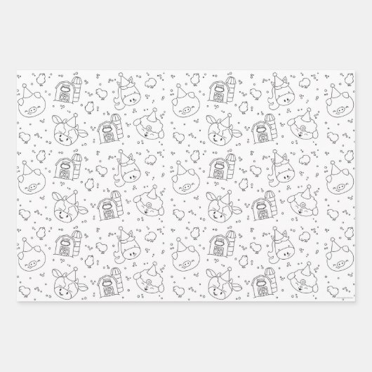 ファームの友人の色と自分の誕生日パーティー ラッピングペーパーシート (正面)