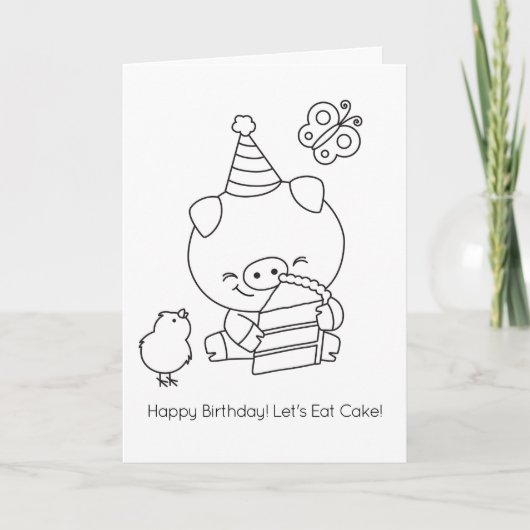 ファームの友人の色 – 自分のピググリーティングカード カード (正面)