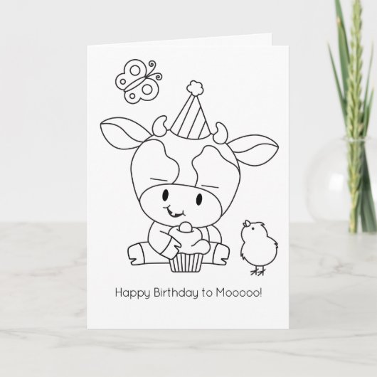 ファームの友人の色 – 自分の牛の挨拶 カード (正面)