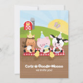 ファームの友人の誕生日パーティーの招待，バージョン2 招待状 (正面)