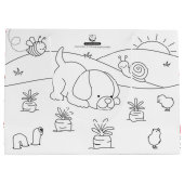 ファームの友人抱き枕と色 – 自分で戻る ラージペーパーバッグ (裏面)