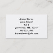 ファームの名刺テンプレート 名刺 (裏面)