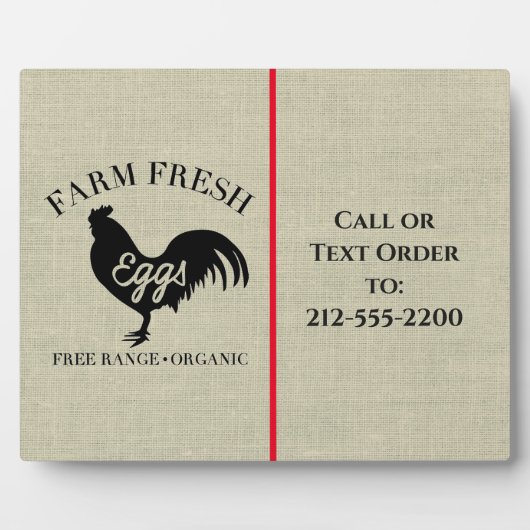 ファームの新鮮な卵の道端ビズテーブルトップ フォトプラーク (正面)