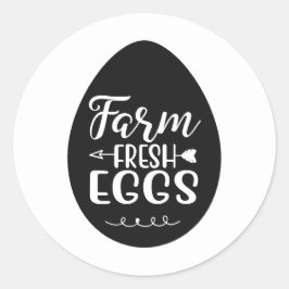 ファームの新鮮な卵ワードアート農家 ラウンドシール