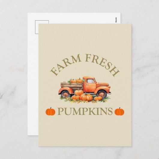 ファームの新鮮な水の色かぼちゃの秋秋 シーズンポストカード (正面/裏面)