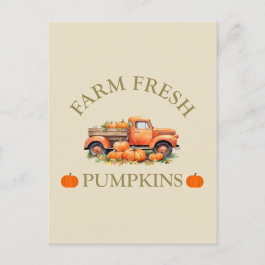 ファームの新鮮な水の色かぼちゃの秋秋 シーズンポストカード (正面)