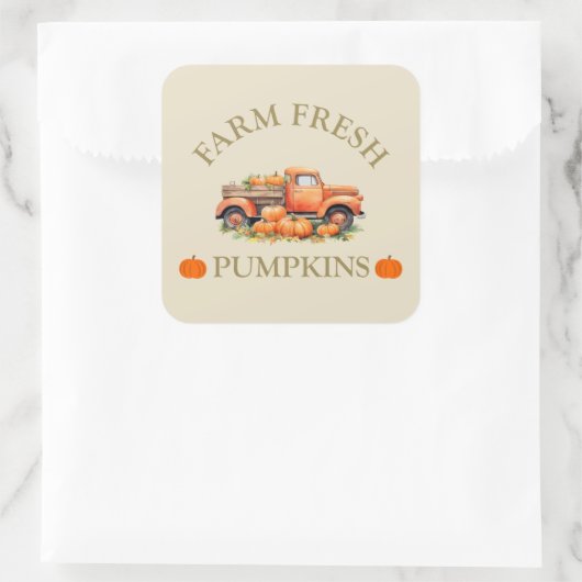 ファームの新鮮な水の色かぼちゃの秋秋 スクエアシール (バッグ)