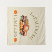 ファームの新鮮な水の色かぼちゃの秋秋 タペストリー (正面(横))