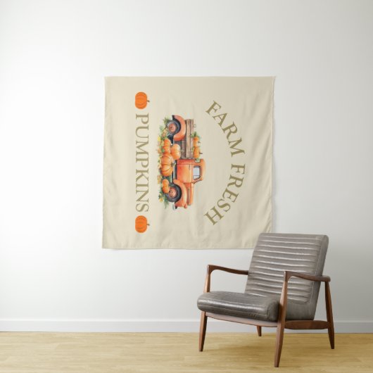 ファームの新鮮な水の色かぼちゃの秋秋 タペストリー (インサイチュ(横))