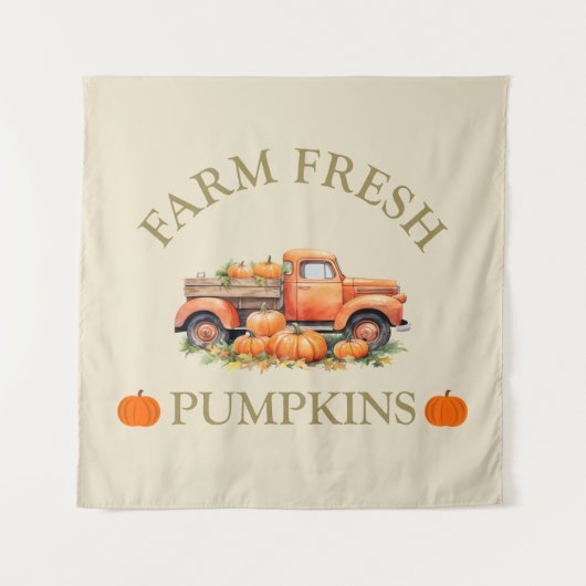 ファームの新鮮な水の色かぼちゃの秋秋 タペストリー (正面)
