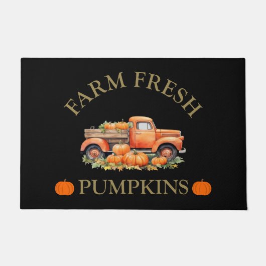 ファームの新鮮な水の色かぼちゃの秋秋 ドアマット (正面)