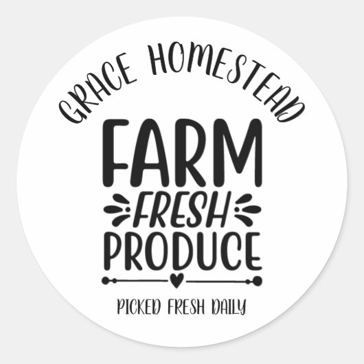 ファームの新鮮な農産物の追加の名前農家市場製品 ラウンドシール (正面)