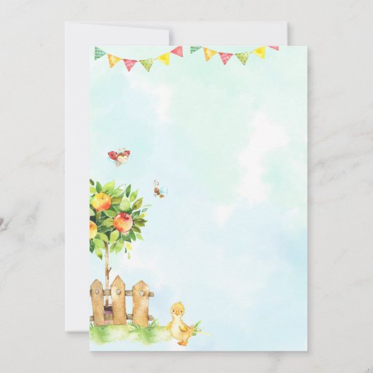 ファームの誕生日の招待ファーム動物のパーティー招待状 招待状 (裏面)