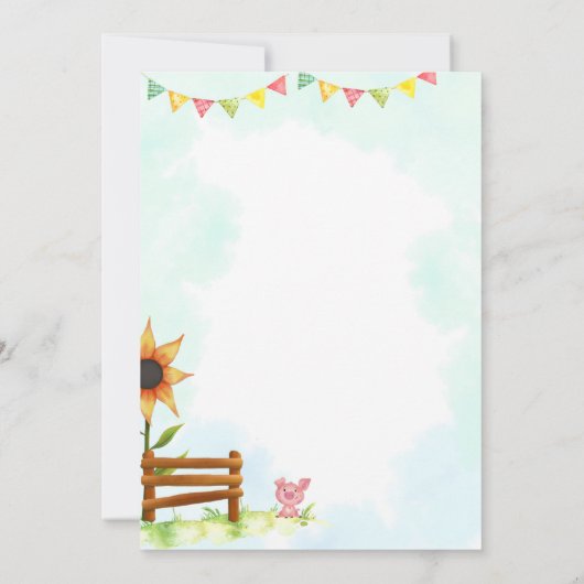 ファームの誕生日の招待ファーム動物のパーティー招待状 招待状 (裏面)